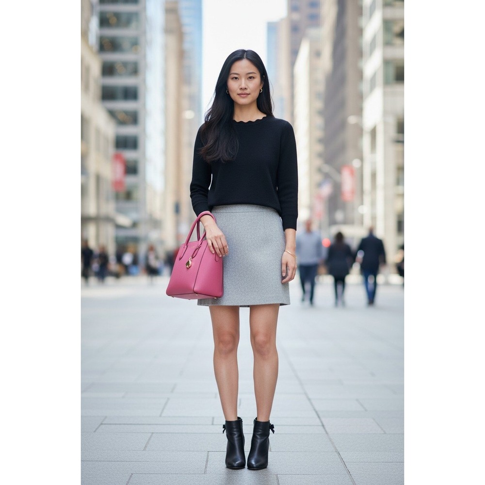 EUC‎ J.Crew The Pencil Skirt Grey Wool Blend Professional Mini Skirt Size 4